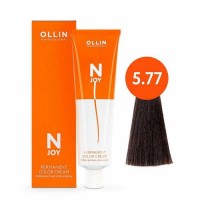 Перманентная крем-краска для волос OLLIN N-JOY 5.77 светлый шатен интенсивно-коричневая 100мл